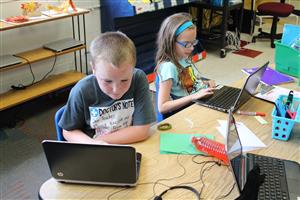 Students on Chromebooks 